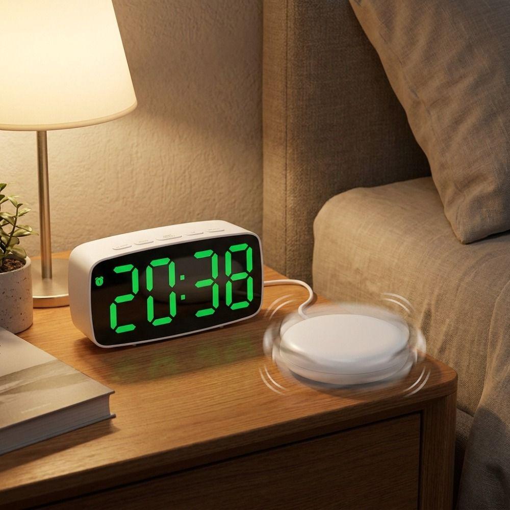 Temperature and Date Display Electronic Alarm Clock LED Large Screen Bedside Clock Deep Sleeper