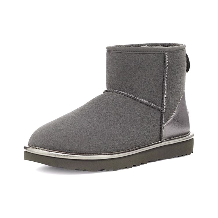 UGG Classic Mini Warm Durable Non-Slip Classic Shiny Short Snow Boots Women Boots Charcoal 1120872-CHRC
