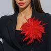 25cm Feather Flower Brooch Colorful Exaggerated Feather Brooch Artificial Feather Lapel Pin  Women