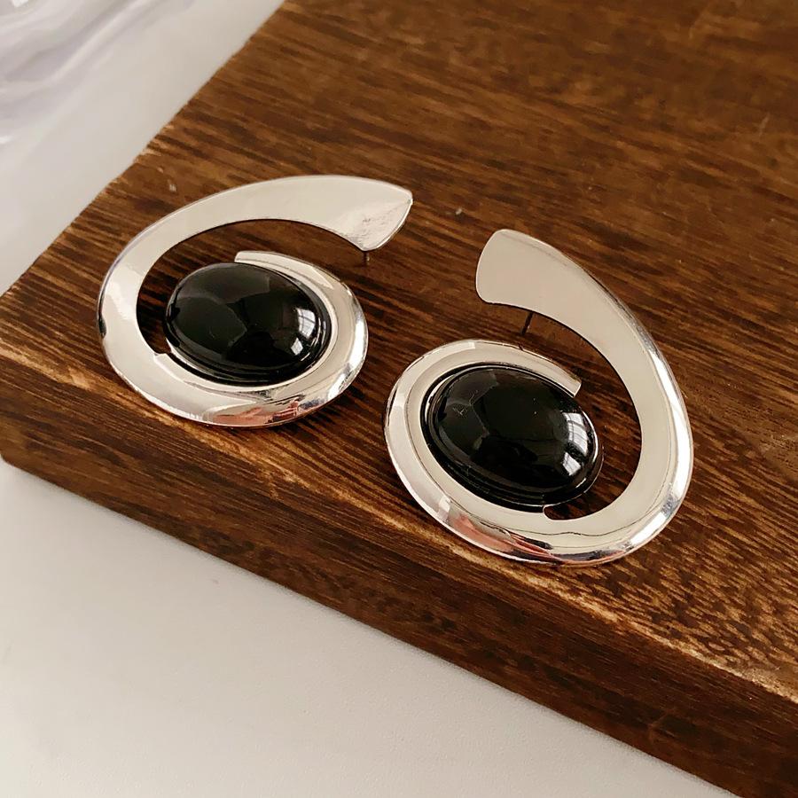 Retro Owalny Spiralny Dwuwarstwowy Garnitur Moda Damska Prosta Osobowość Wszechstronna Biżuteria Zmysł Designu Nisza Lekki Luksus