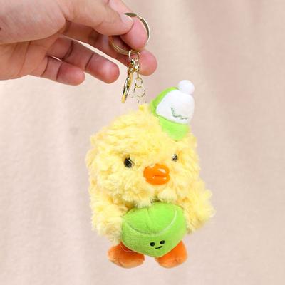 Baseball Ente Schlüsselanhänger Paare Plüschtier für Taschen Rucksäcke Weiches Stofftier Schlüsselring mit Metallclip Süßes Geschenk für Kinder Erwachsene