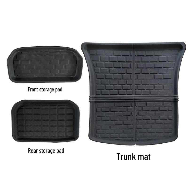 Non-Slip XPE TPE Floor Mats & Trunk Mat for Tesla Model 3/Y, Left & Right-Hand Drive, with Backrest & Foot Pads