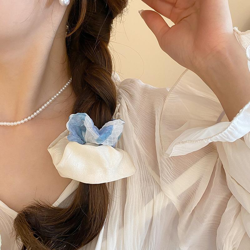 Dopamine cream sweet large intestine hair band women's fashion simple head flower versatile headgear hair accessories high sense