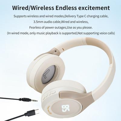 Bezdrátová náhlavní souprava Bluetooth Skládací hudební náhlavní souprava pro ovládání hlasitosti a napájení