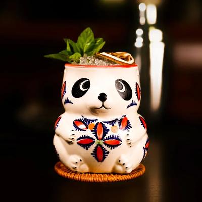 480ml Kreatives Panda Hawaii Cocktailglas Handbemalte Keramik Tiki Tasse Bar Club Party Molekulares Weinglas Eisbecher Barzubehör