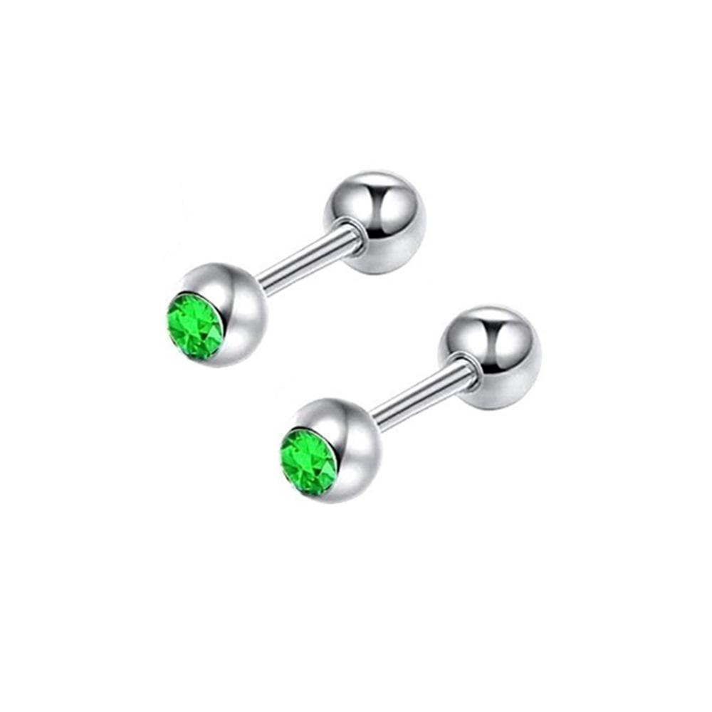 2X 6/8/10/12/14mm Barra de Aço Cartilagem da Orelha 3mm Bola de Cristal Tragus da Orelha Hélix Argola Barra Haltere Piercing Corporal