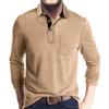 Men S Long Sleeve Polo Shirt Casual Autumn Winter Basic Top