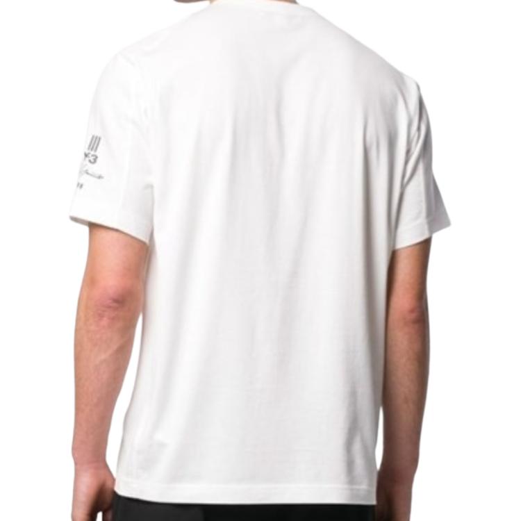 Y-3 Sleeve Logo Solid Color Round Neck Pullover Short Sleeve Regular T-Shirt Unisex T-Shirt White DY7183