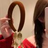 Diamond-encrusted Square Love Pearl Tassel Hairpin New Chinese Retro National Style One-word Clip Fashion Guochao Hair Accessories Women