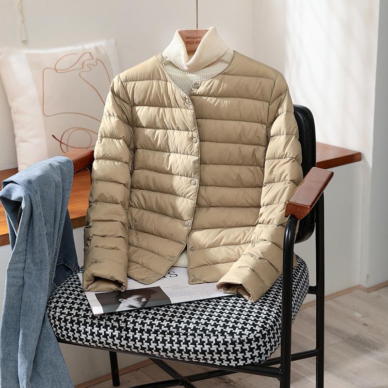 Autumn Winter Warm Women White Duck Down Slim Jackets Female Ultra Lightweight Packable Puffer Coats