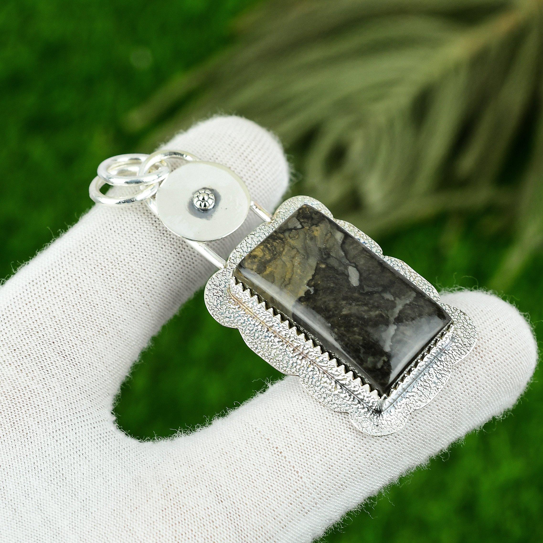 

Mothers day Sale Gabbro Jasper Gemstone Wife New Pendant Jewelry Sterling Silver