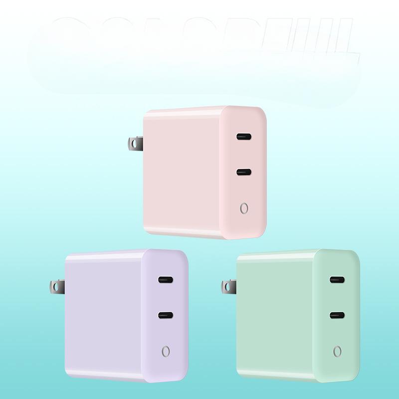 GaN US-regulated 65W Dual C Multi-protocol PPS Charging Head PD45W+20W Automatically Allocated Independent Intelligent Fast Charging