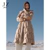 JUZUI Women's Elegant Casual Waist-Cinching Duck Down Parka JWED03102