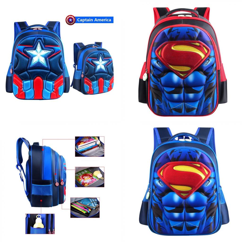 Rucsac Spider-man Batman Superman Captain America Pentru Copii Cu Imprimeuri Vibrante Cu Supereroi
