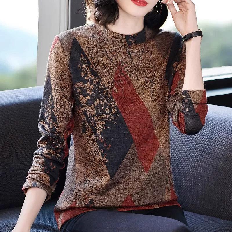 Pullover Damen Langarm Herbst Winter Gepolsterte Bluse Übergroß Rollkragen Locker Große Größe Schlank Pullover Oberteile