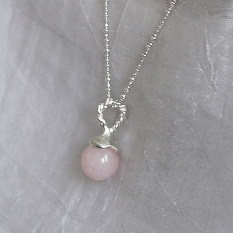 

eveningbell [silver925] Rosy bubble necklace Natural rose quartz