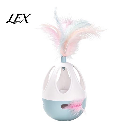 Automatic Wobble Toys for Cats Interactive Cat Toy, 360 Degree Rotating Feather Chirping Electronic Sound, Touch Activated Toy Indoor Pouncing Batting