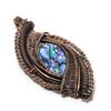 Abalone Shell 999 Copper Wire Wrapped Pendant, Handmade Gemstone Pendant Jewelry, Gifts For Wife Brand New Pendant