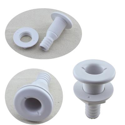 Marine Boat Abs Plastic Thru Hull Fitting Connector For 5/8, 3/4, 1 Inch Hose Boat Drain Bilge Pump Plumbing Fittings