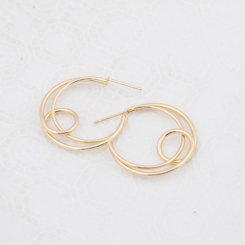 Classic Hollow Moon Shape Dangle Earrings for Women Trendy Golden Metal Round Circle C Shape Drop Earrings Geometry Jewelry