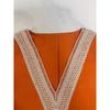 Haut en dentelle à col en V et couleur unie pour femme, printemps/été