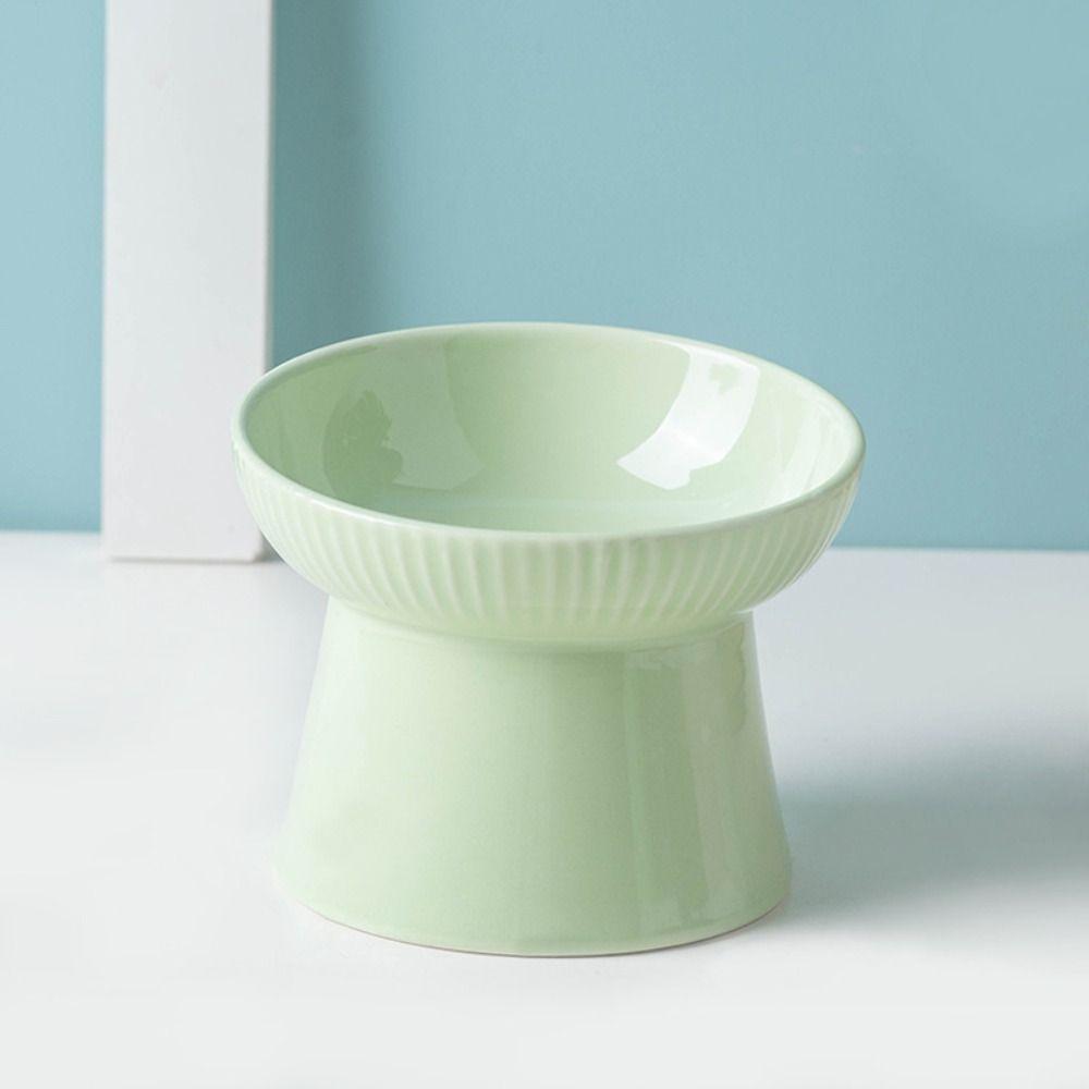 Creative Pet High Foot Bowl Slanted/Flat Mouth Pet Drinking Feeder Cat Bowl  Kitten Puppy