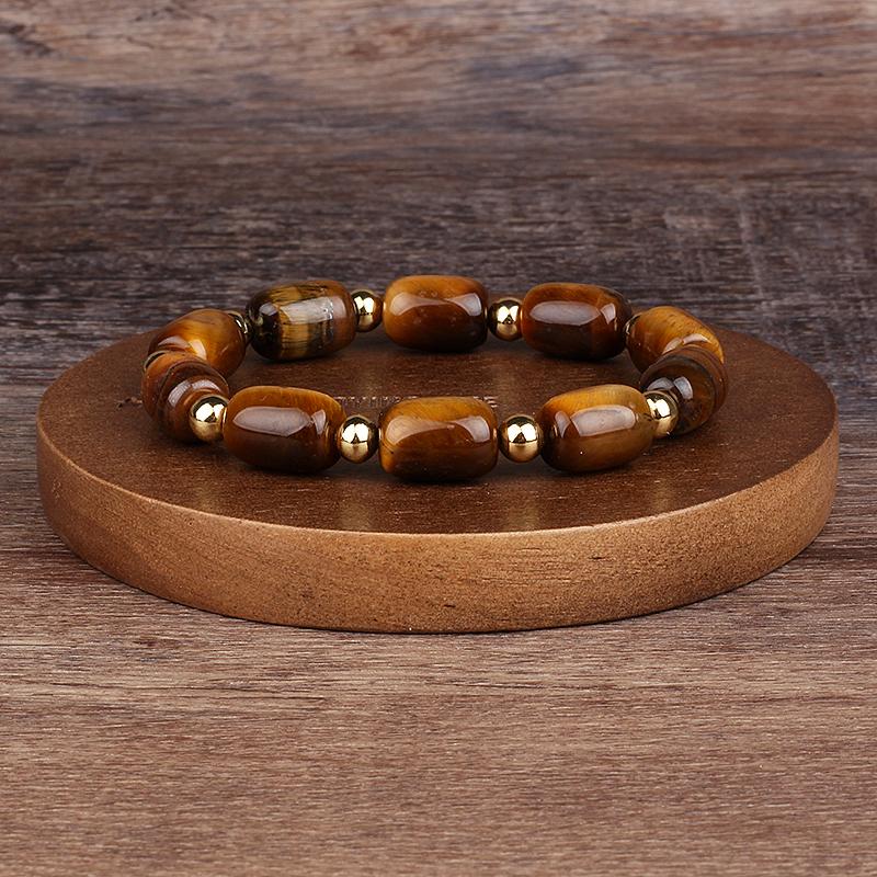 Natürlicher facettierter Tigeraugenstein Reiki-Armbänder Herren Mode Energie Hämatit-Perlen Armbänder für Frauen Seelen Schmuck Geschenk Pulsera