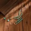 Adjustable Geometric Turquoise Beaded Necklace Multi Layered Clavicle Chain Neck Jewelry for Stylish Outfits