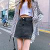 Women's Short Skirt Summer High Waist A-line Half Body Skirt Versatile Denim Skirt