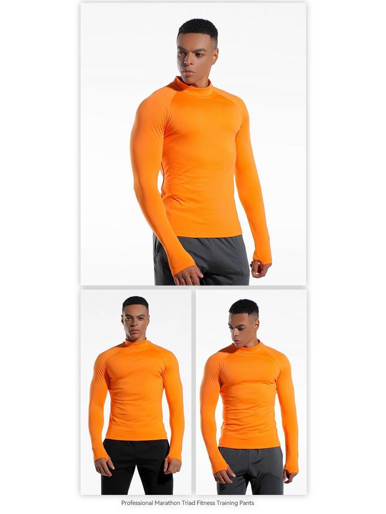 Herren Schnelltrocknendes Elastisches Langarm-Sport-T-Shirt für Laufen und Basketball - Frühling/Herbst.