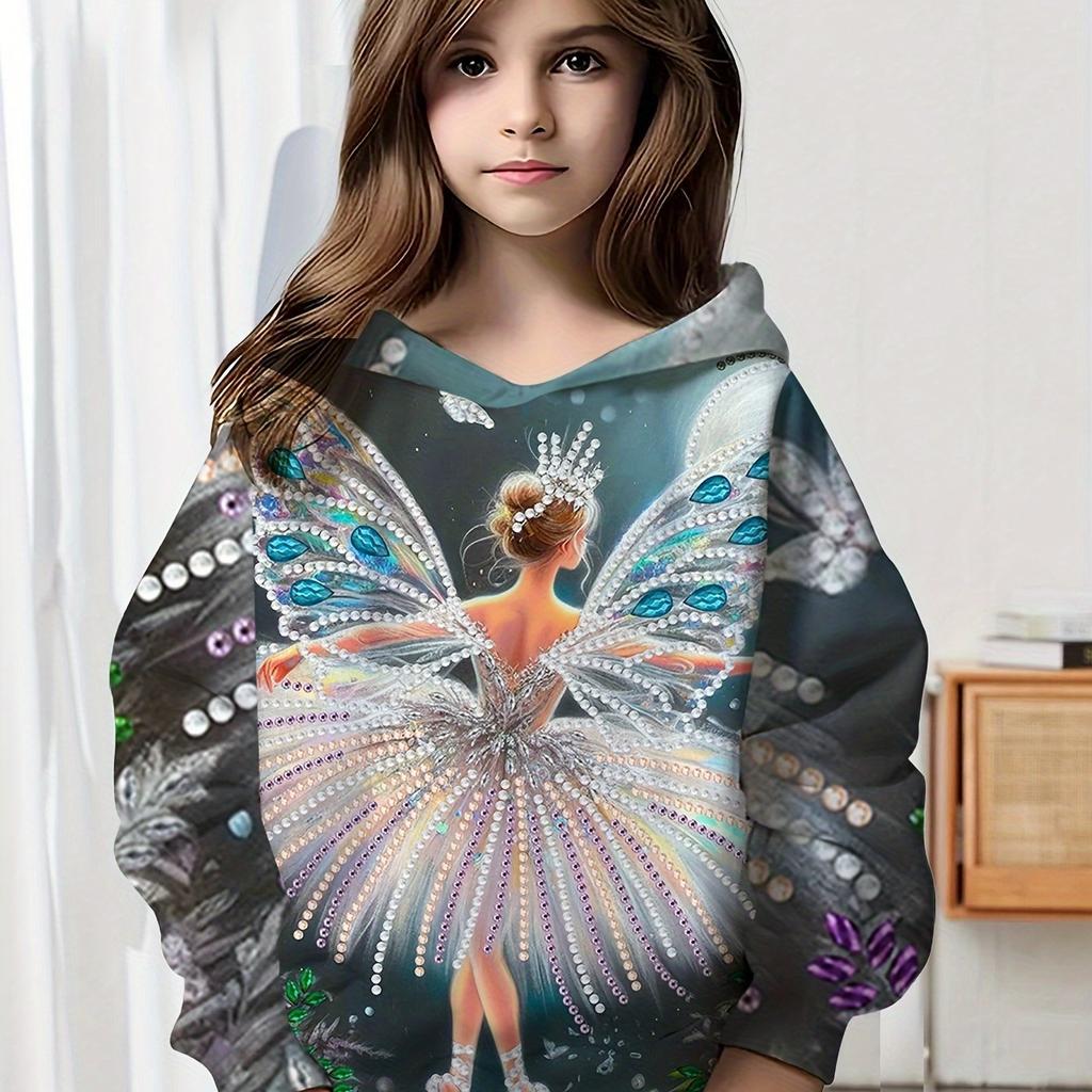 Children's Clothing Girl Hoodies Long Sleeve 3D Print Kids Spring Fall Clothes Casual Festivals Party Pullover Girl Clothes Tops