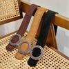 Breiter Wildleder-Gürtel für Damen mit runder Schnalle - Vielseitiges Modeaccessoire für Röcke & Mäntel