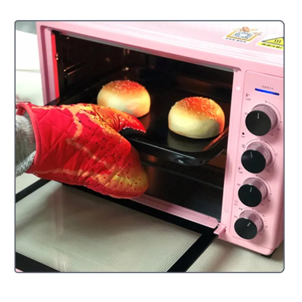 Lobster Claw Oven Mitts Long Cotton Baking Insulation Gloves Microwave Heat Resistant Non-Slip Home Kitchen Gloves