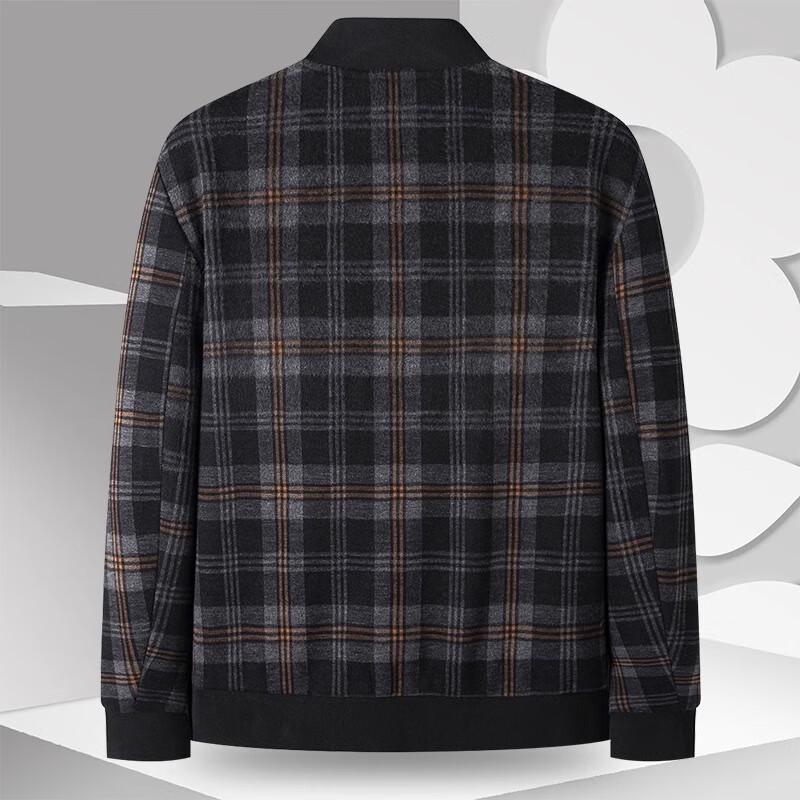 MONTAGUT Herren Karierte Strickjacke mit Baseballkragen