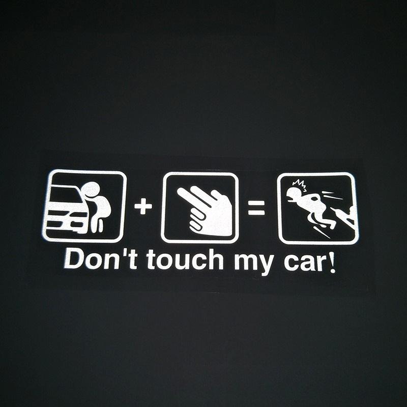 1Pc Don't Touch My Car Millennium Kill Reflective Hollow Car Sticker, For Car Decoration
