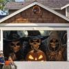 1 Piece  Halloween Garage Banner  Three Skeleton Wizards Evil Staring At You In the Background  Party Atmosphere Background