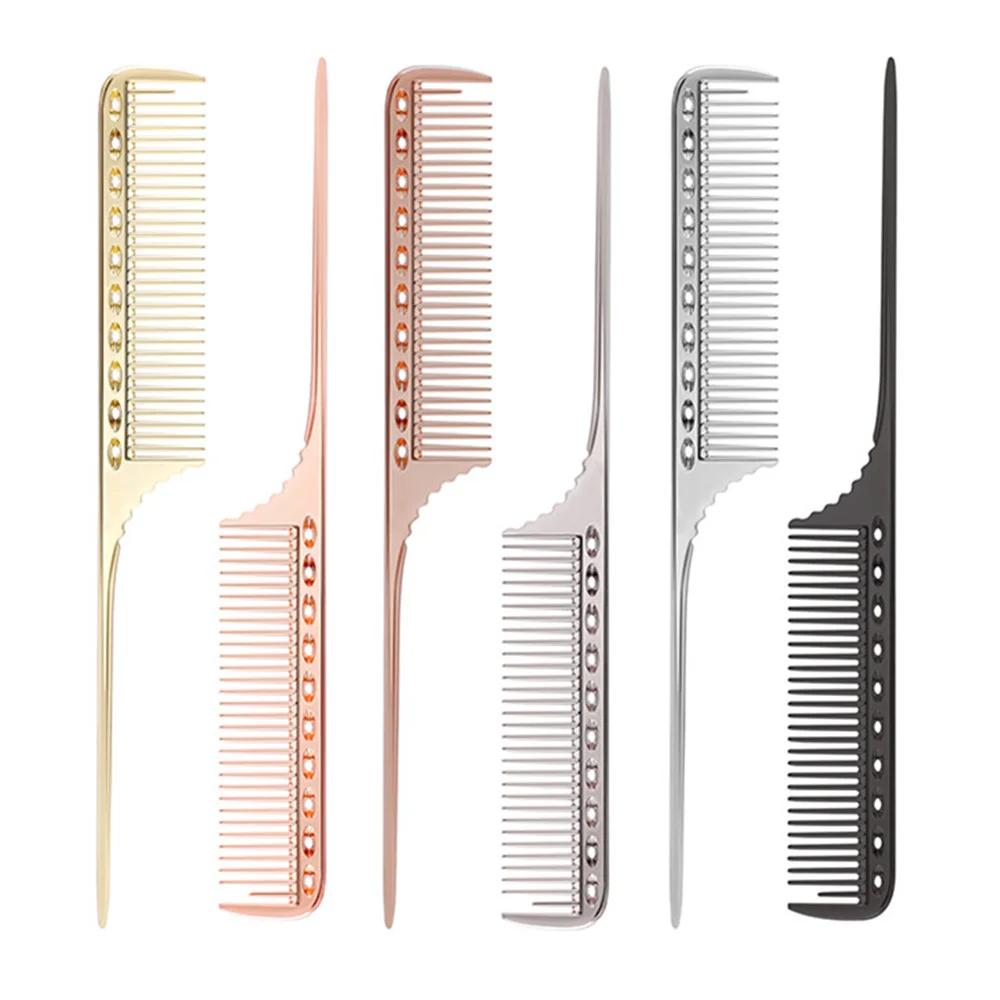 Metal Hair Comb Rat Tail Hairdressing Combs Hair Cutting Dying Hair Parting Comb Curly Hair Brush Barber Tools Salon Accessaries