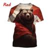 3D Printed Cool Bear T-Shirt For Men Animal Pattern Tees Summer Casual
