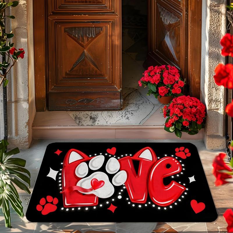 Valentine's Day Doormat Soft, Cosy And Sound-Absorbing Entrance Hall Mat Bedroom Entrance Rug Bedside Carpet Home Décor