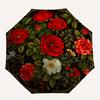 Elegant Floral Round Rug - Classic Rose Designfor Home DecorUmbrella, Portable 3-Fold Compact Umbrella for Men & Women Gift