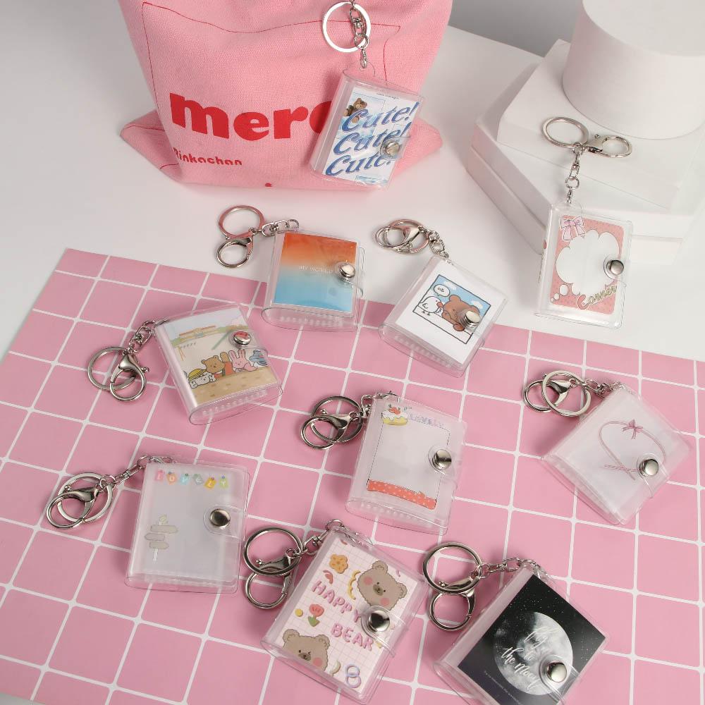 Storage Book Photo Keychain Card Book Keyring Collection Card Holder Photo Album Keychain Card Bag