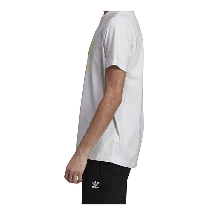 Adidas Originals Trefoil Logo Print Sports Short Sleeve T-Shirt Men Tops White FK1349