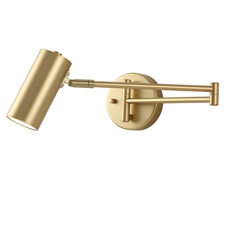 Rocker Telescopic Black Wall Lamp: Folding, Rotating Long Pole for Luxury Study & Bedroom.