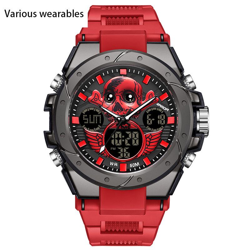 New Harajuku Style Skull Waterproof Men's Electronic Multi-Function Electronic Watch Outdoor Sports Men's Watch
