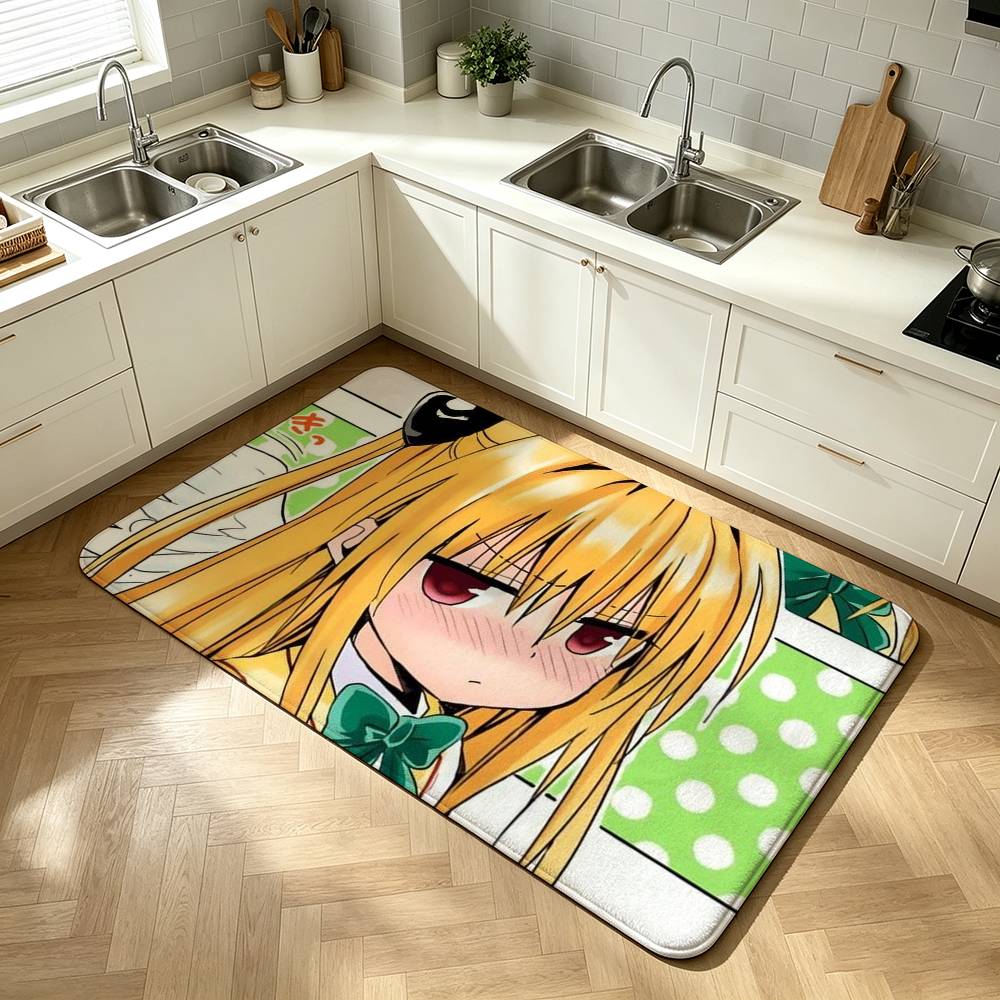 To Love Ru Golden Darkness Yami Shower Room Absorbent Small Floor Mat Soft Comfortable Decorative Foot Mat
