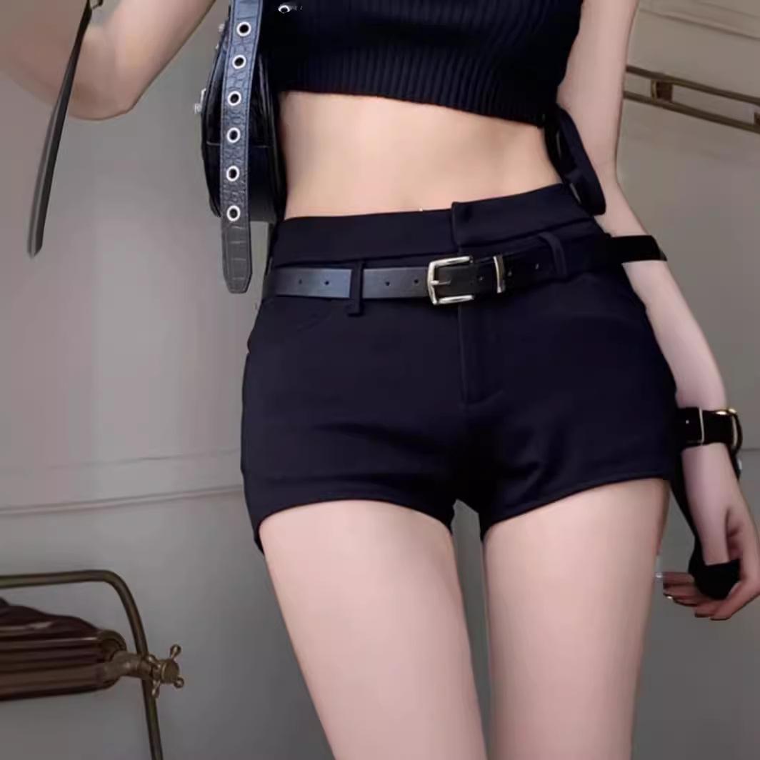 

Summer Black High-Waist Petite Hip-Lifting Shorts for Women – Sweet & Spicy Casual Trend 2XL чорний