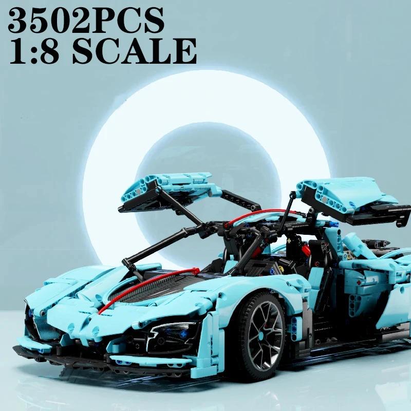 

3502PCS S9 Спортивный автомобиль Строительные блоки Городские гонки Модель спортивного автомобиля Кирпичи Украшение рабочего стола Игрушки Дистанционное управление тележка для строительных блоков withbox синий