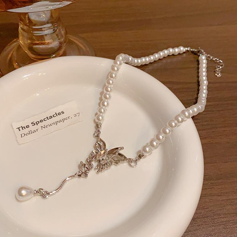 Koreanische High-End Barockperlenkette - Leichte Luxus Perlen Schlüsselbeinkette für Damen