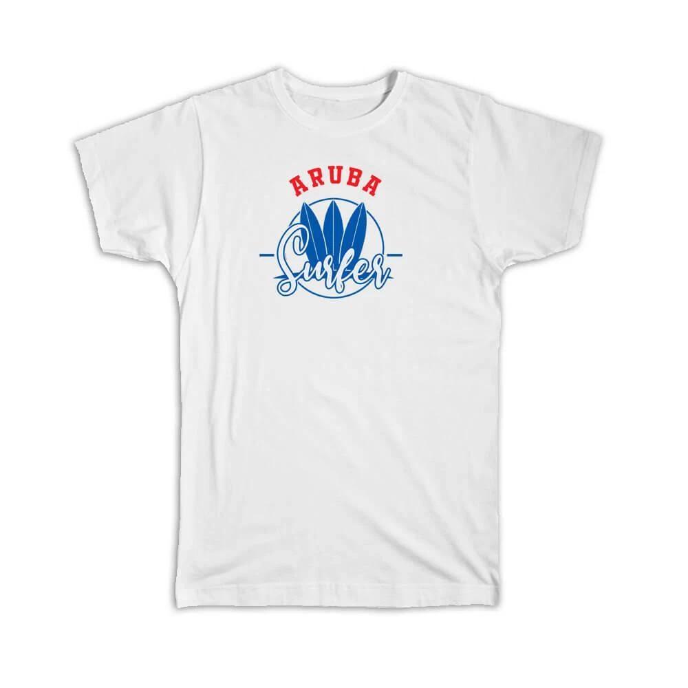 Gift T-Shirt : Aruba Surfer Tropical Souvenir Travel S