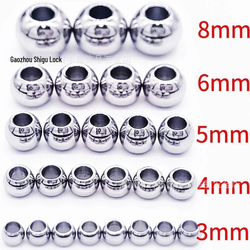 

Stainless Steel Smooth Beads: DIY Jewelry Making Accessories 3mm Diameter, 1.2mm Inner Hole